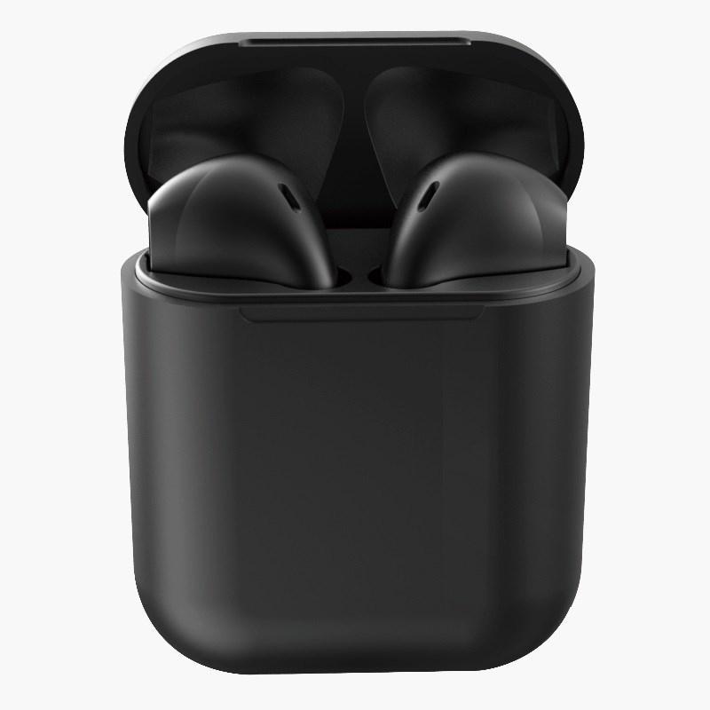Rubber Matte Wireless Earbuds and Charging Case Black In-Ear Headphones - Tophatter Daily Deals